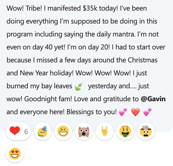 Client result: $35k manifested
