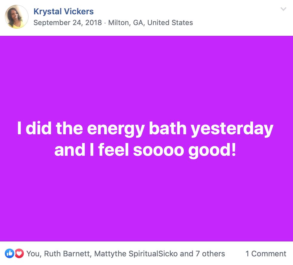 Krystal Vickers: energy bath feel good