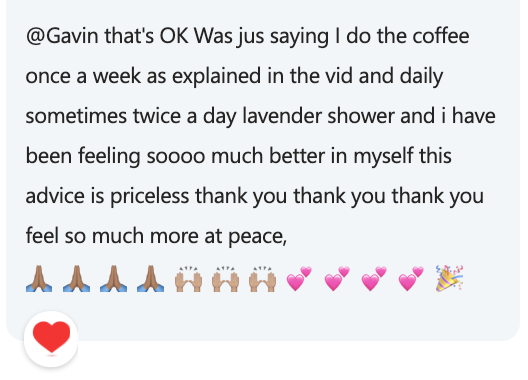 Feeling better more at peace